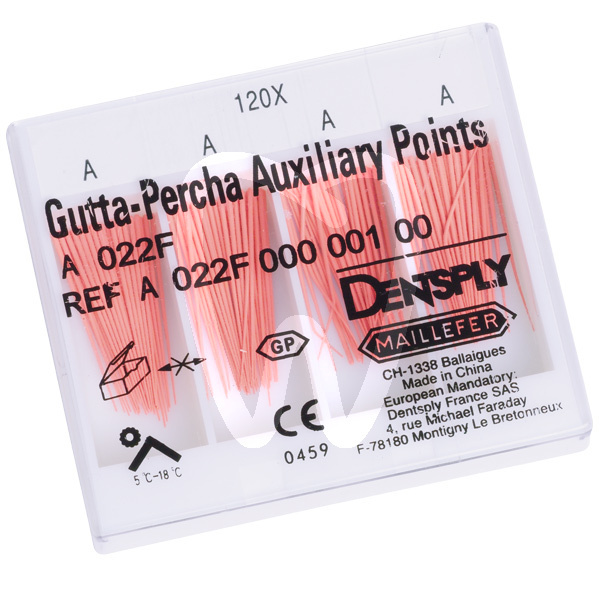 Puntas de guttapercha no standarizadas piratas 24mm. endodoncia dentsply maillefer
