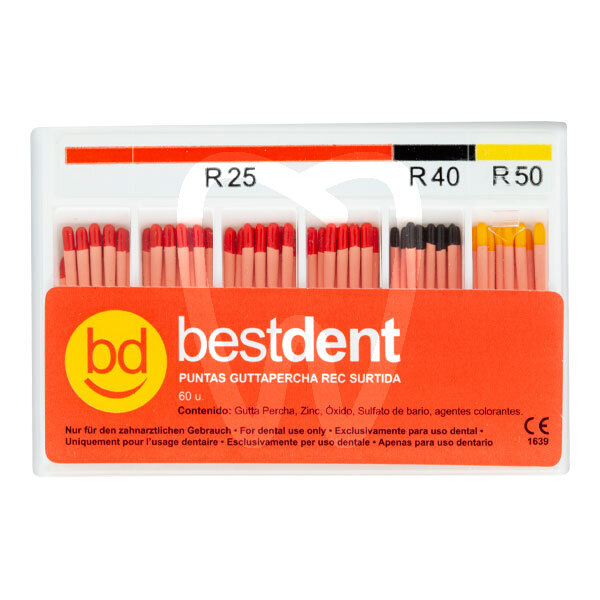 Puntas de guttapercha rec r25-r50 bestdent endodoncia bestdent