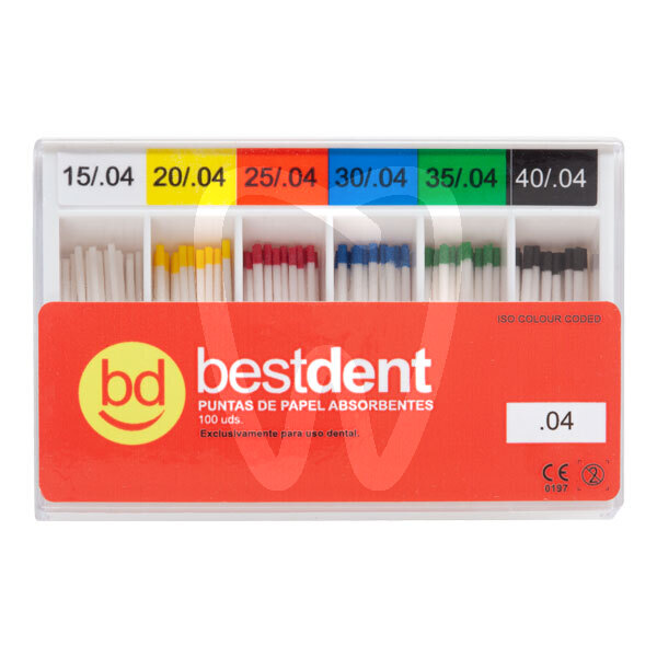 Puntas de papel conicidad 04 y 06 endodoncia bestdent