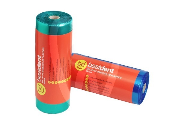 Rollo babero plastico verde 200u. bd desechables bestdent