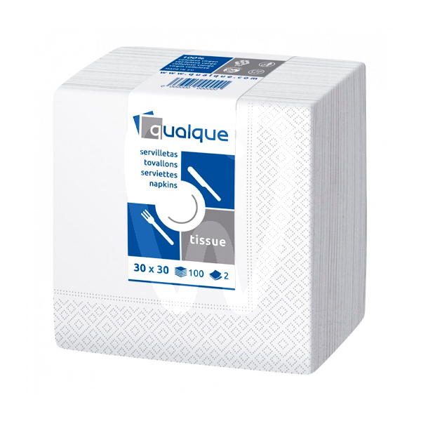 Servilletas 2 capas 30x30 desechables qualque