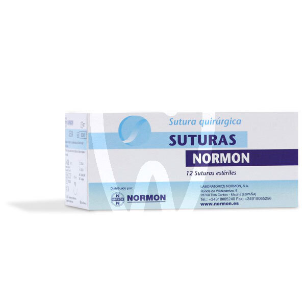 Sutura normon seda natural agujas y biomateriales normon