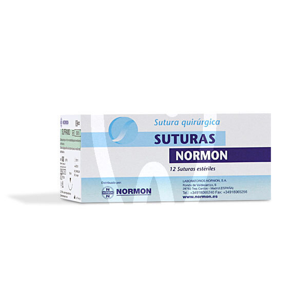 Sutura normon supramid negra agujas y biomateriales normon