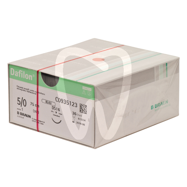 Sutura nylon dafilon 5/0 tb (3/8) 16 mm. agujas y biomateriales bbraun