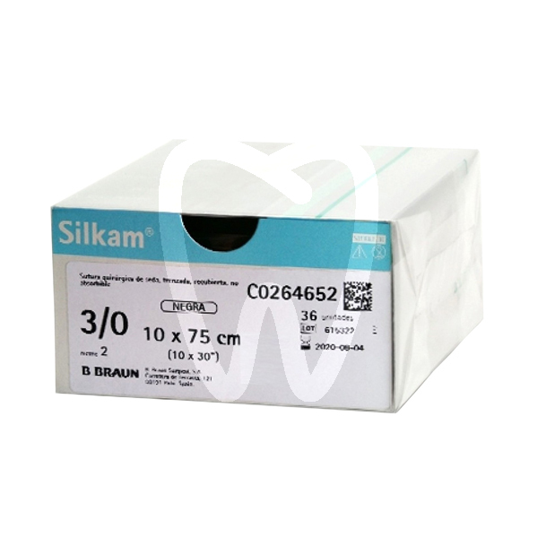 Sutura seda silkam 4/0 c (1/2) 22mm. agujas y biomateriales bbraun