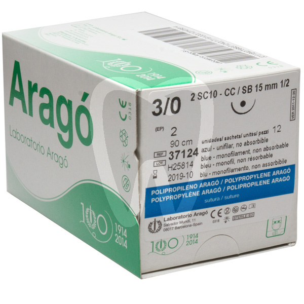 Suturas polipropileno no absorbible agujas y biomateriales arago