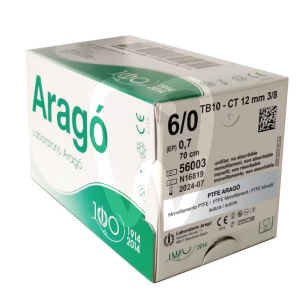 Suturas teflón ptfe no absorbible agujas y biomateriales arago