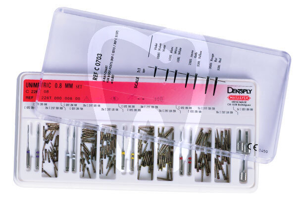Unimetric estuche (0,8mm) reconstrucción dentsply maillefer