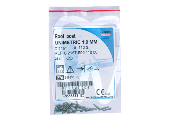 Unimetric titanio 25 uds. reconstrucción dentsply maillefer