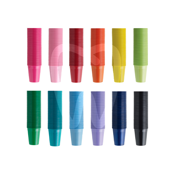 Vasos de plástico de colores desechables euronda monoart