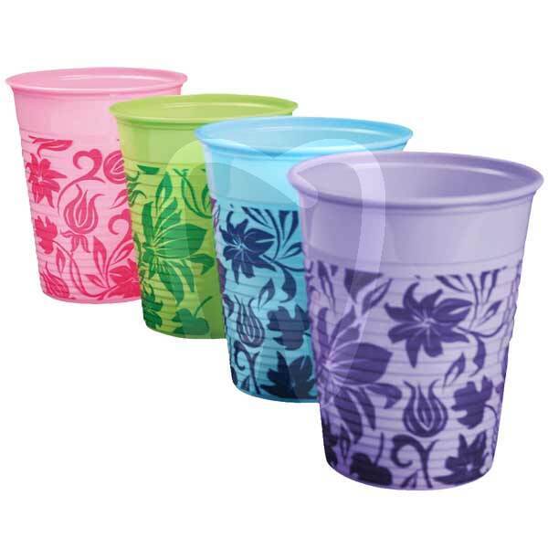 Vasos de plástico florales desechables euronda monoart