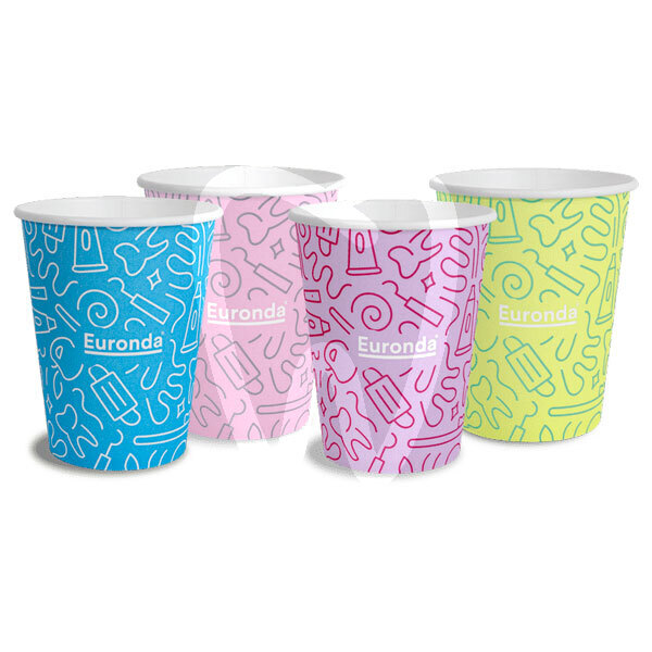 Vasos papel monoart graffiti desechables euronda monoart