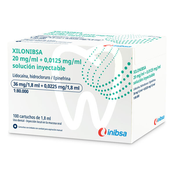 Xylonibsa 2% verde 1:80000  (lidocaina) anestesia inibsa