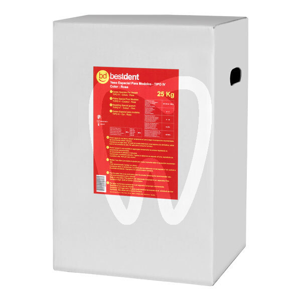 Yeso duro rosa tipo iv/4 - 25 kg impresión y prótesis bestdent