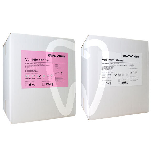 Yeso vel-mix stone rosa o blanco tipo iv/4 - 25kg impresión y prótesis kerr