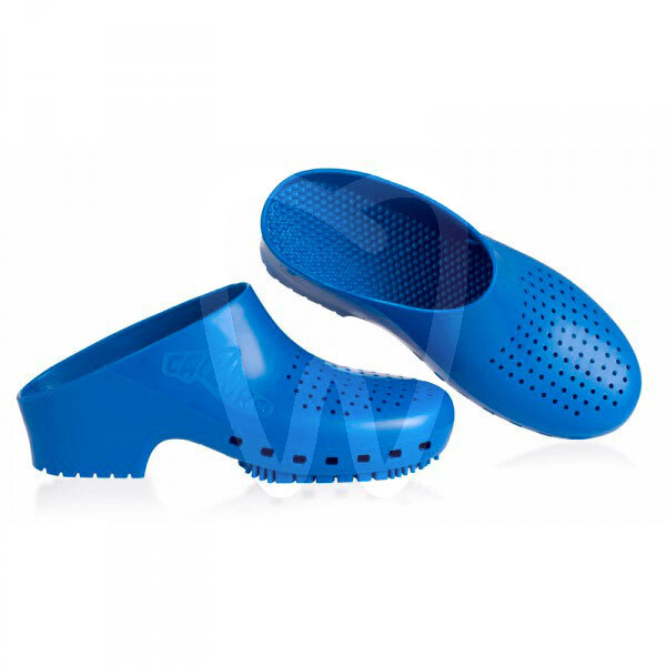 Zuecos de goma especial azules uniformes calzuro